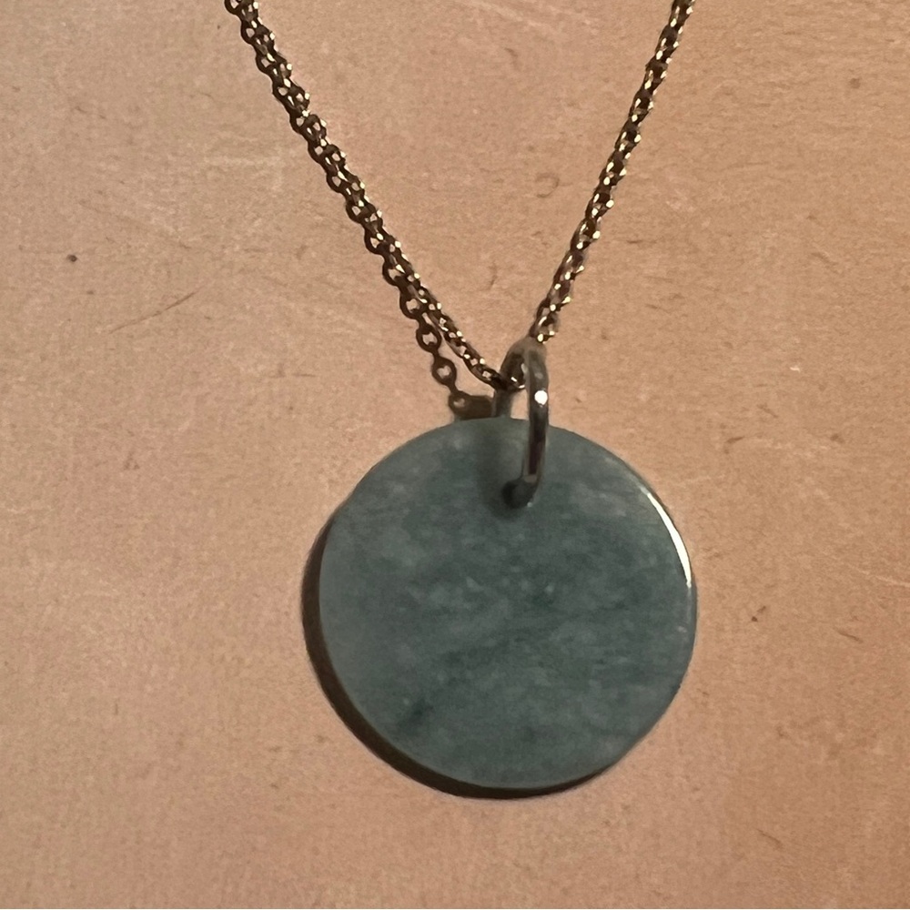 Real Jade disc pendant